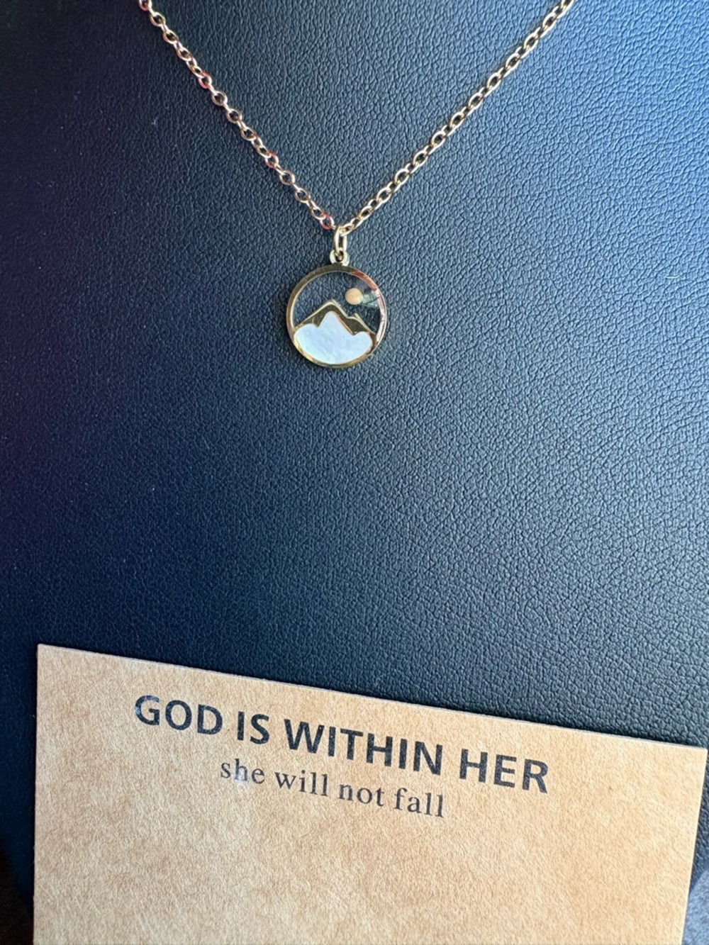 Gold Mountain Circle Pendant Necklace - Inspirational Women’s Jewelry